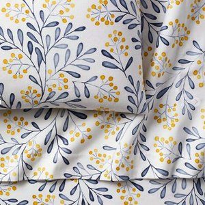 Garnet HIll Winterberry Organic-Cotton Flannel Cal King Deep Sheet Set
